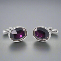 Purple and clear crystal Cufflinks (Online Exclusive)