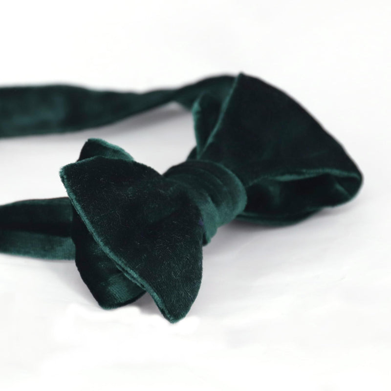 Christmas Green Stefano Cau Bow tie - Velvet