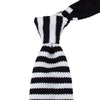 6.5cm Knitted Ties with Black and White Stripes-Cufflinks.com.sg | Neckties.com.sg