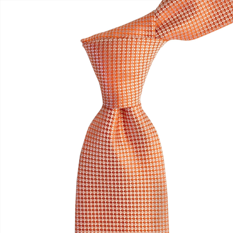 8cm Orange Micro Geometric Detail Tie-Cufflinks.com.sg | Neckties.com.sg