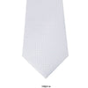 8cm White Geometric Detail Woven Tie F-Cufflinks.com.sg | Neckties.com.sg