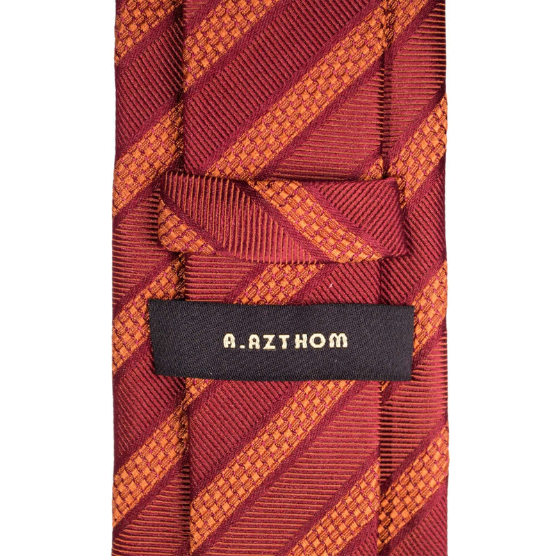8cm Woven Orange Red Striped Necktie-Cufflinks.com.sg | Neckties.com.sg
