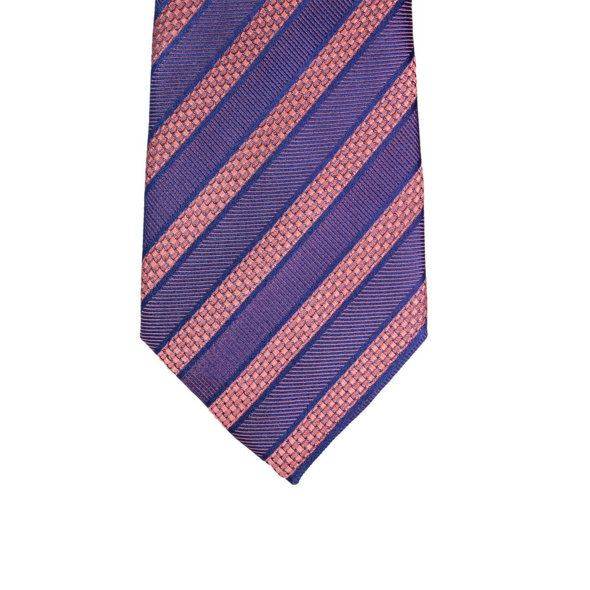 8cm Woven Pink with Indigo Striped Necktie-Cufflinks.com.sg | Neckties.com.sg