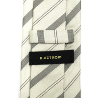 8cm Woven Striped Necktie in Whitesmoke White-Cufflinks.com.sg | Neckties.com.sg
