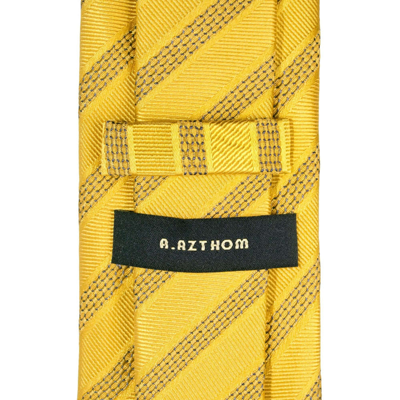 8cm Woven Striped Necktie in Yellow M-Cufflinks.com.sg | Neckties.com.sg