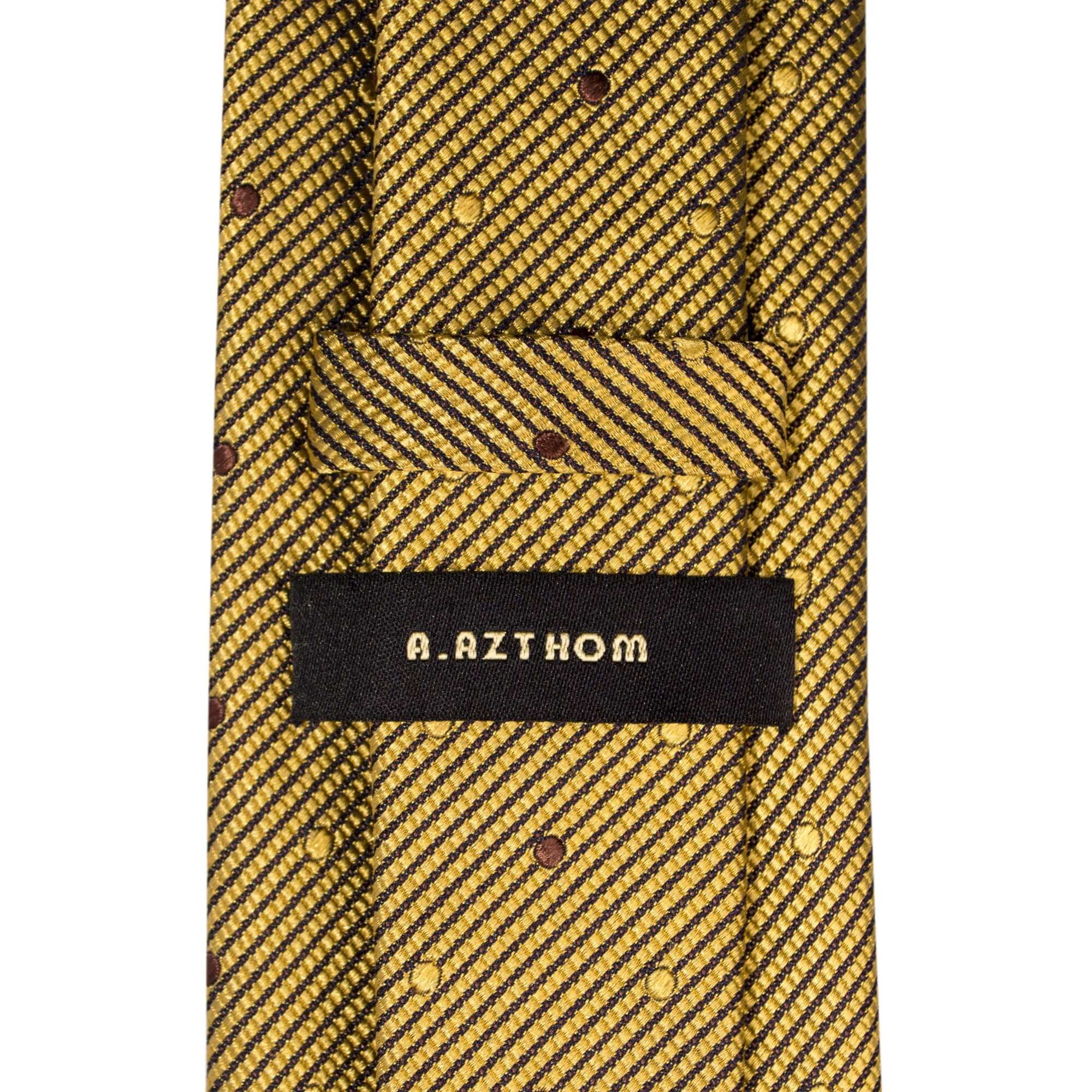 8cm Yellow and Brown Micro-Dots Pattern Silk Tie M-Cufflinks.com.sg | Neckties.com.sg