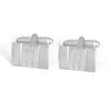Silver Rectangle Cufflink with Centre Mirror-Finish