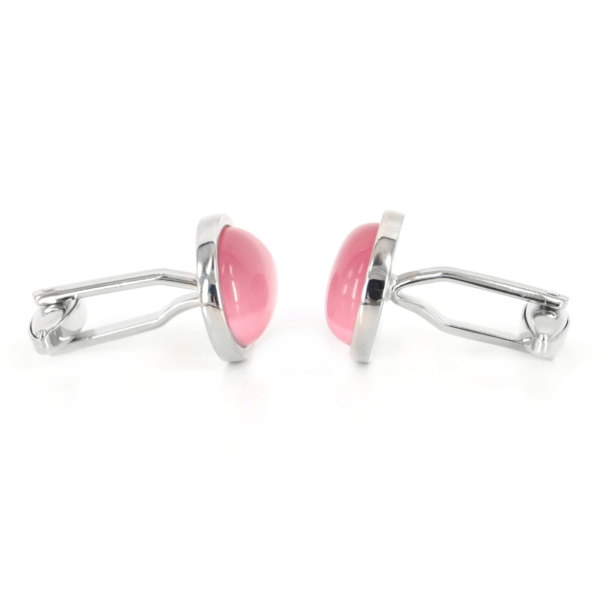 Oval Light Pink Fibre Optic Glass Cufflinks (Online Exclusive)