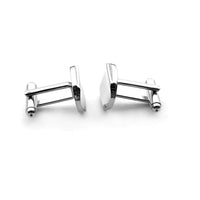 Silver Oval  With Central Curve Cufflinks
