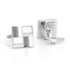 Vertical and Horizontal Square Cufflinks in Silver