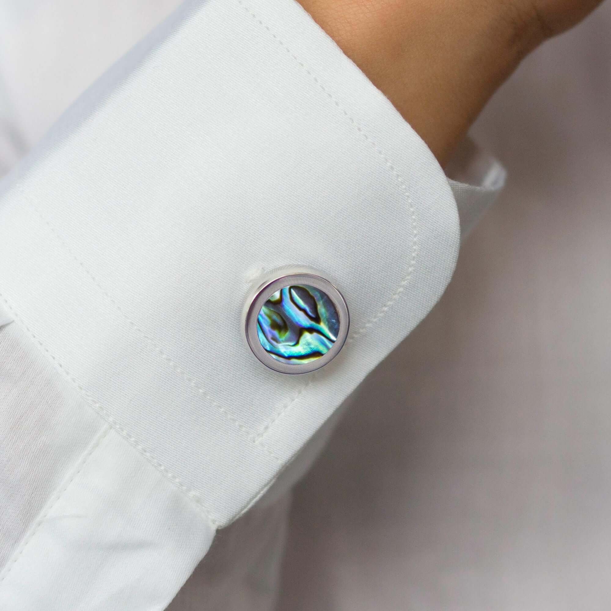 Abalone Shell Pearl Button Covers-Button Covers-A.Azthom-Cufflinks.com.sg