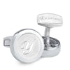 Monogram Etched Silver Cufflinks with Clip-on Button Covers-Cufflinks.com.sg