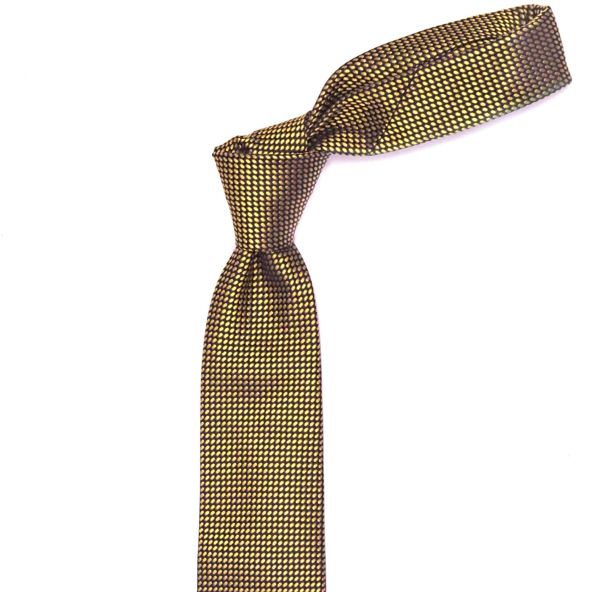 8cm Silk Woven Tie with Gold Dots M-Cufflinks.com.sg | Neckties.com.sg