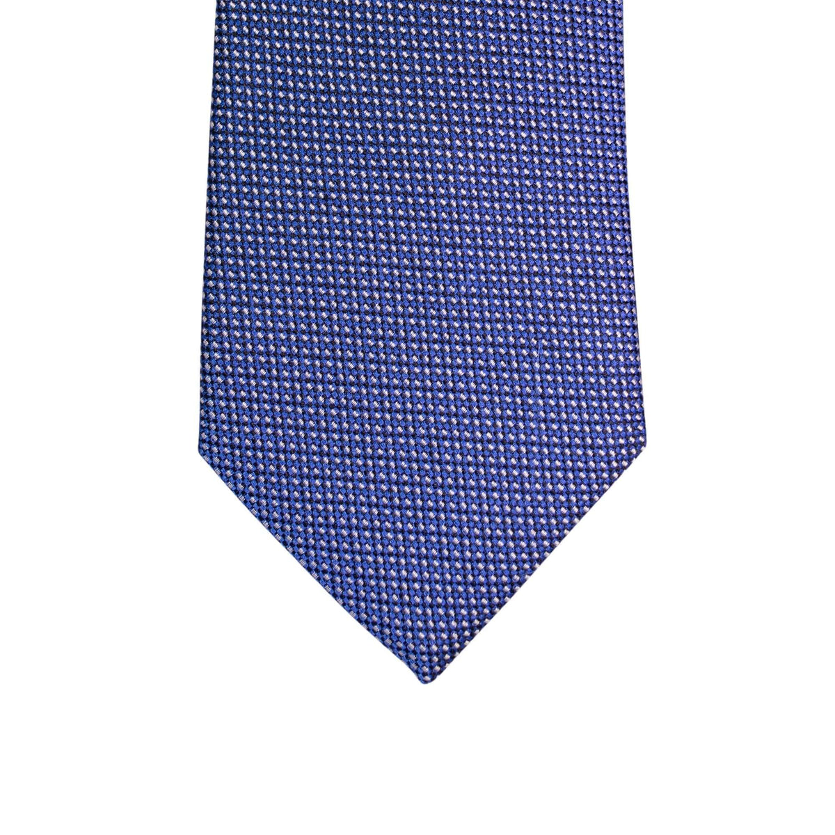 Azthom Blue with White Micro-Dots Pattern Silk Tie - 8cm-Neckties-A.Azthom-Cufflinks.com.sg