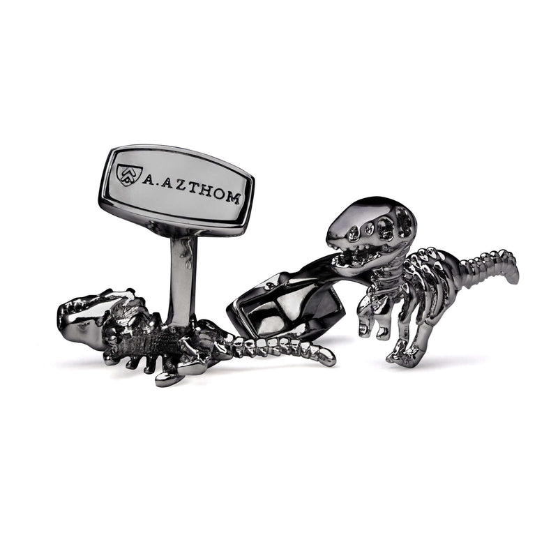 Azthom Dinosaur Bone in Gunmetal Cufflinks-Cufflinks.com.sg