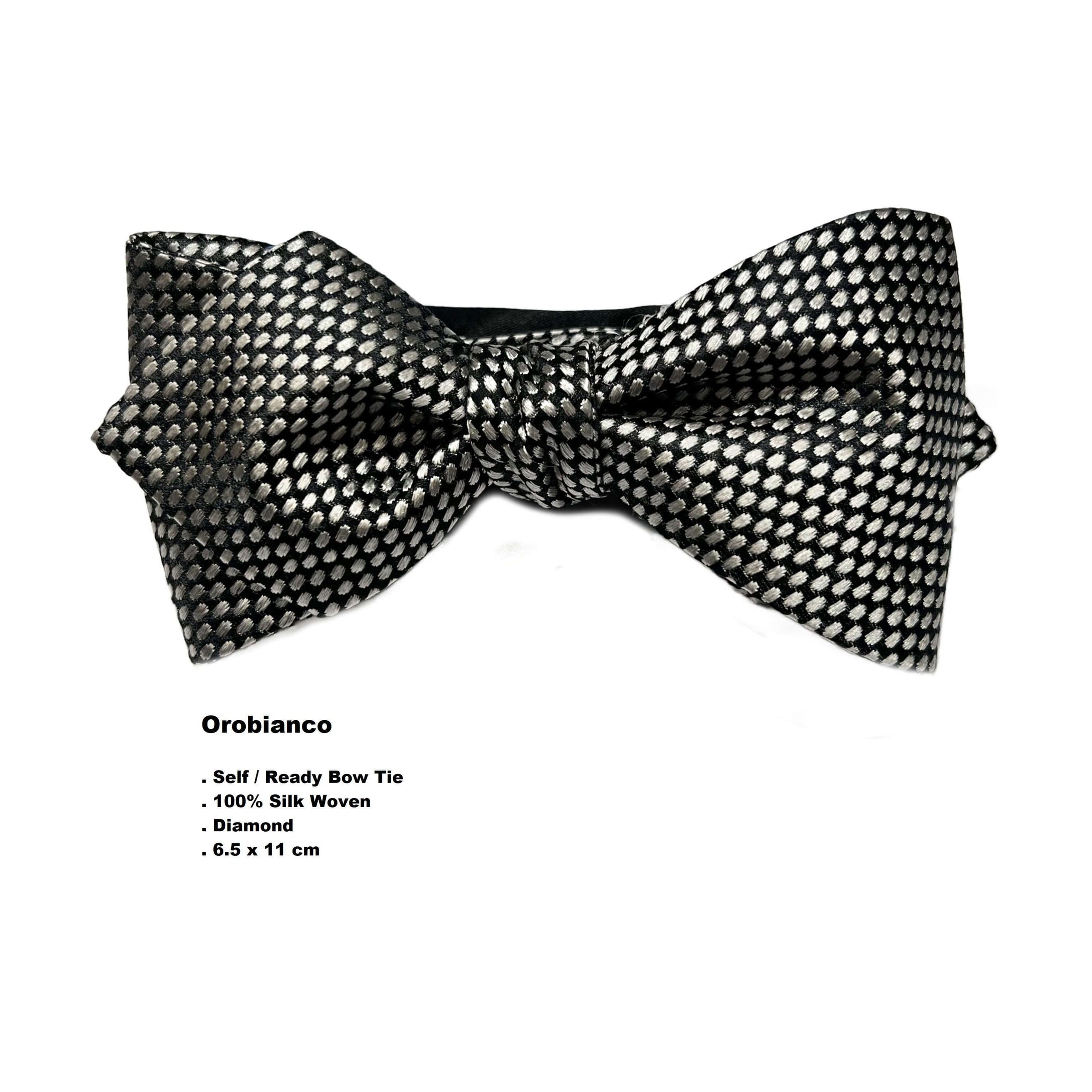 Black and Silver Bow Tie