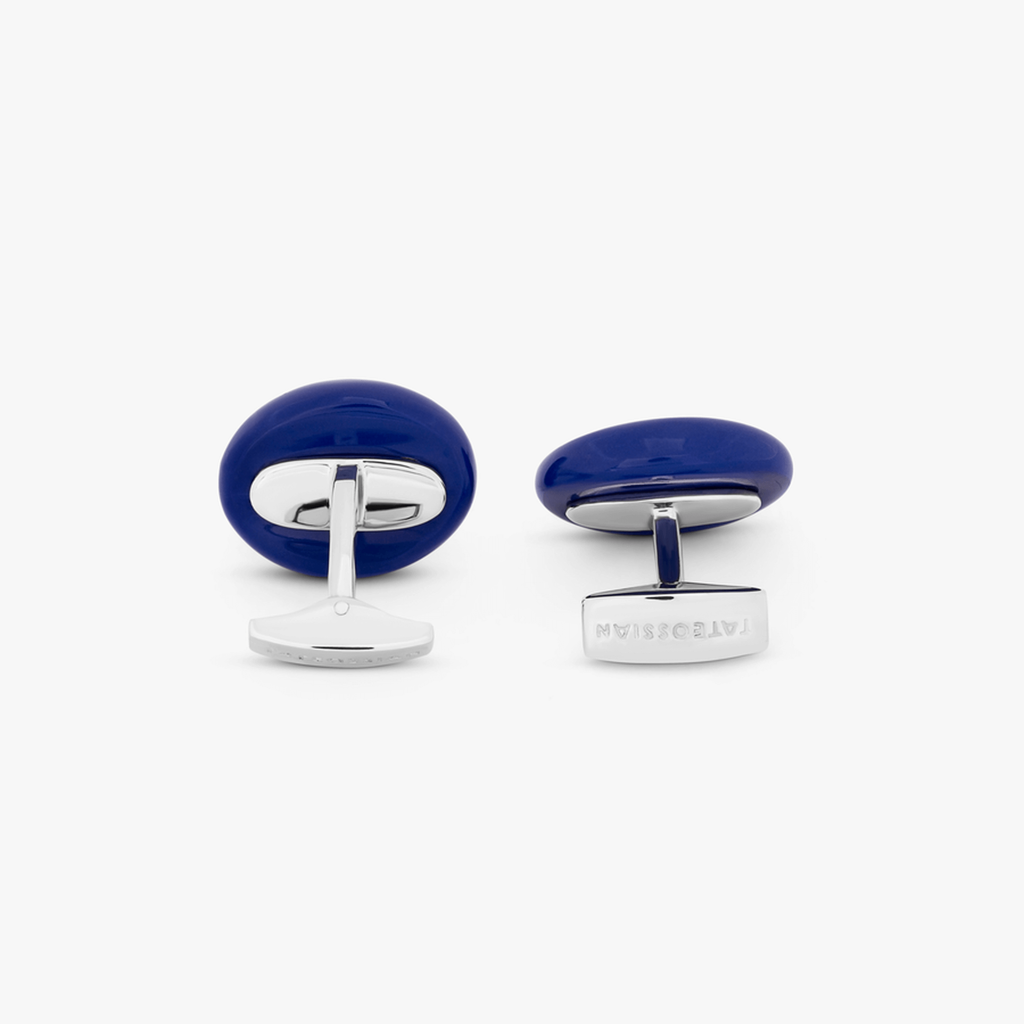 Cable Marine Link silver cufflinks with blue lapis CL5554-Cufflinks.com.sg