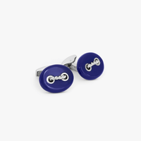 Cable Marine Link silver cufflinks with blue lapis CL5554-Cufflinks.com.sg