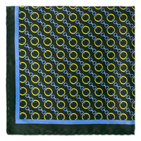 Chain Link Pocket Square in Dark Green-Pocket Squares-MarZthomson-Cufflinks.com.sg