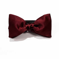 Church's Maroon Satin Bow Tie (Self /Ready) - Butterfly-Bow Ties-Church's-Cufflinks.com.sg