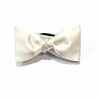 Church's white Satin Bow Tie (Self /Ready) - Butterfly-Bow Ties-Church's-Cufflinks.com.sg