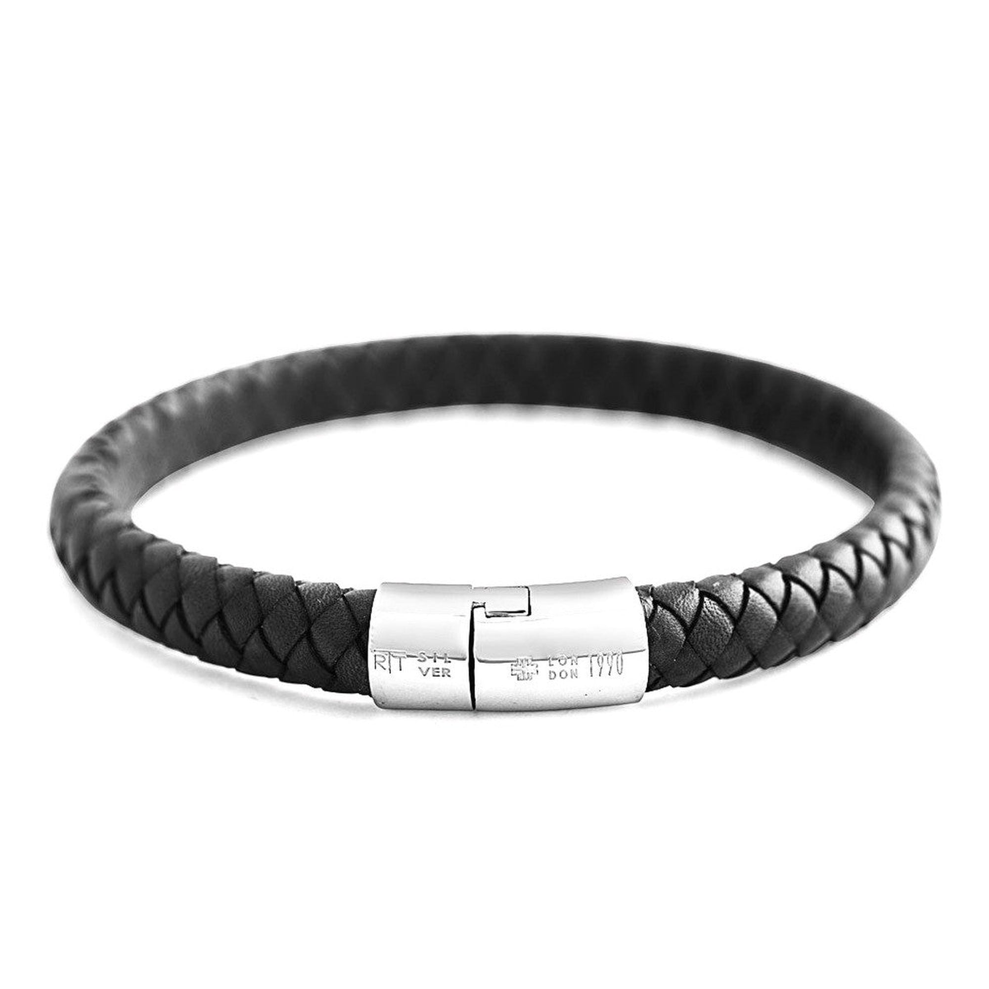 Pop Rigato Double Wrap Leather Bracelet In Black