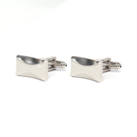 Classic Rectangle Silver Cufflinks with Detailing-Cufflinks.com.sg