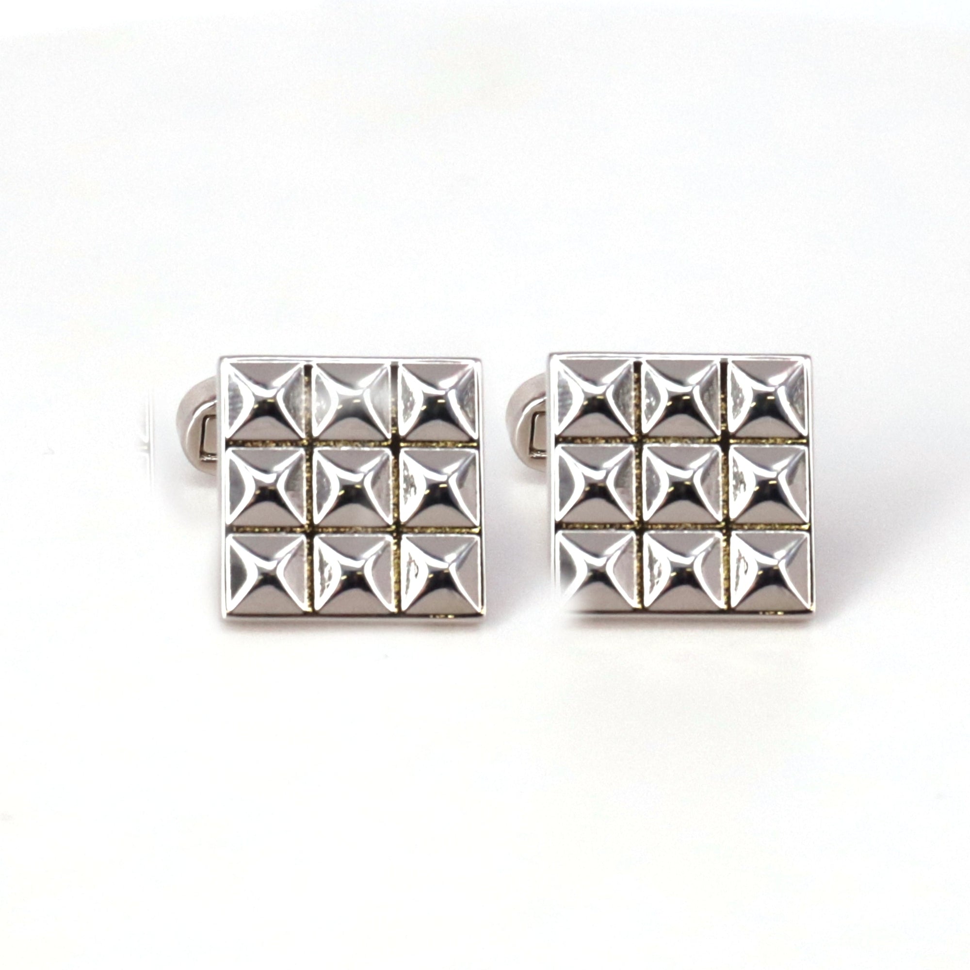 Classic Silver Square Cufflinks in various designs (Online Exclusive)  Style A