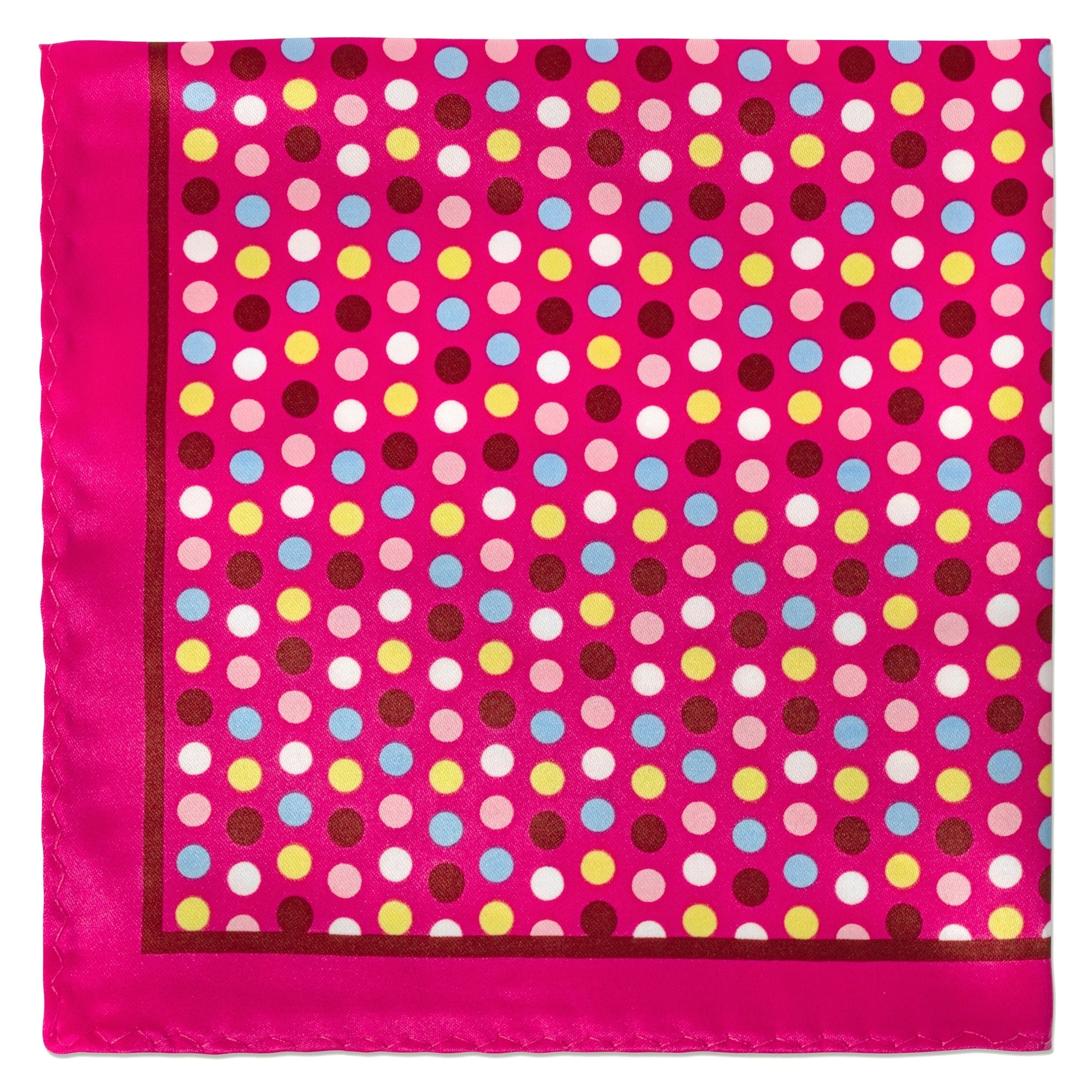 Colourful Bubble Dots Pocket Square in Fuchsia Pink-Pocket Squares-MarZthomson-Cufflinks.com.sg