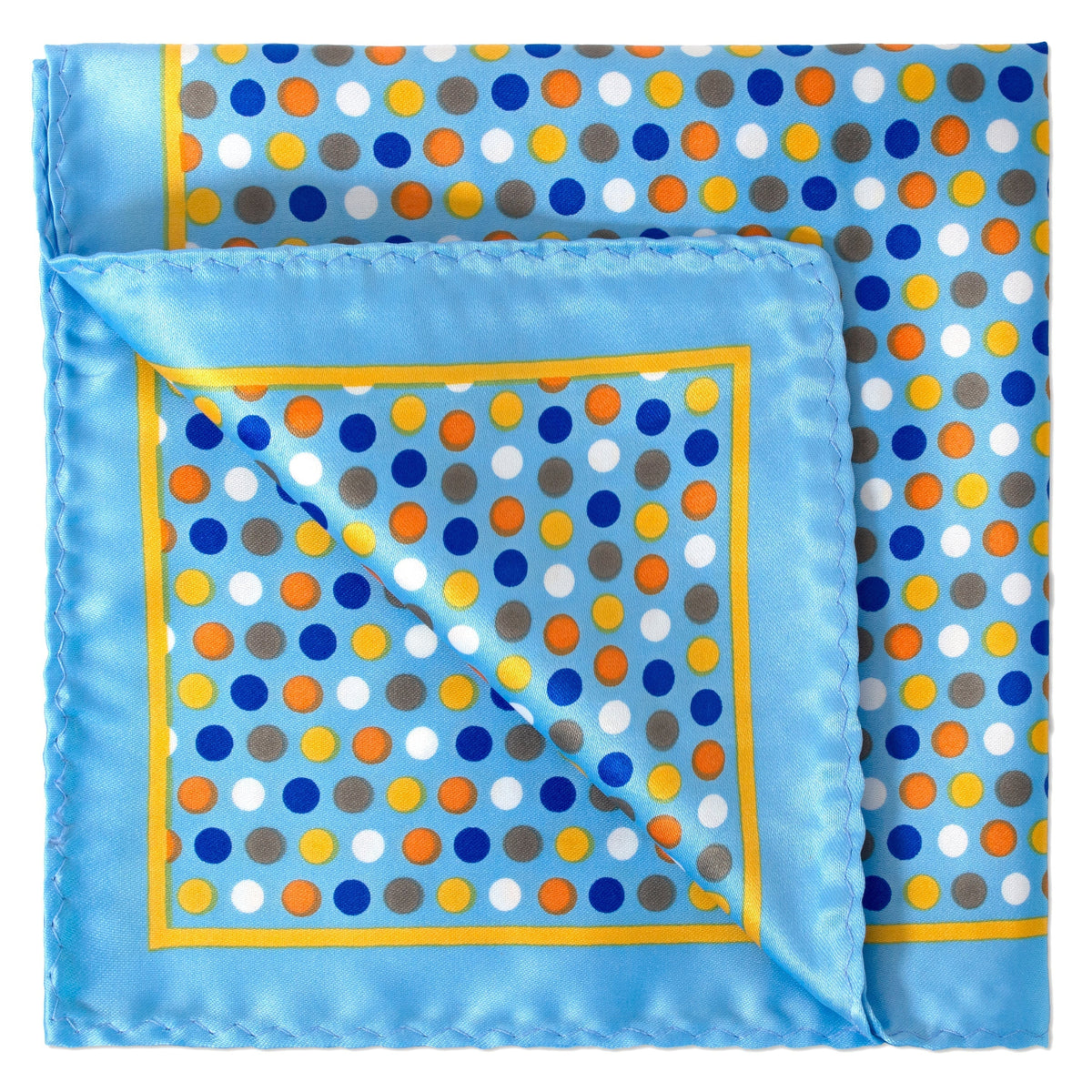 Colourful Bubble Dots Pocket Square in Light Blue-Pocket Squares-MarZthomson-Cufflinks.com.sg