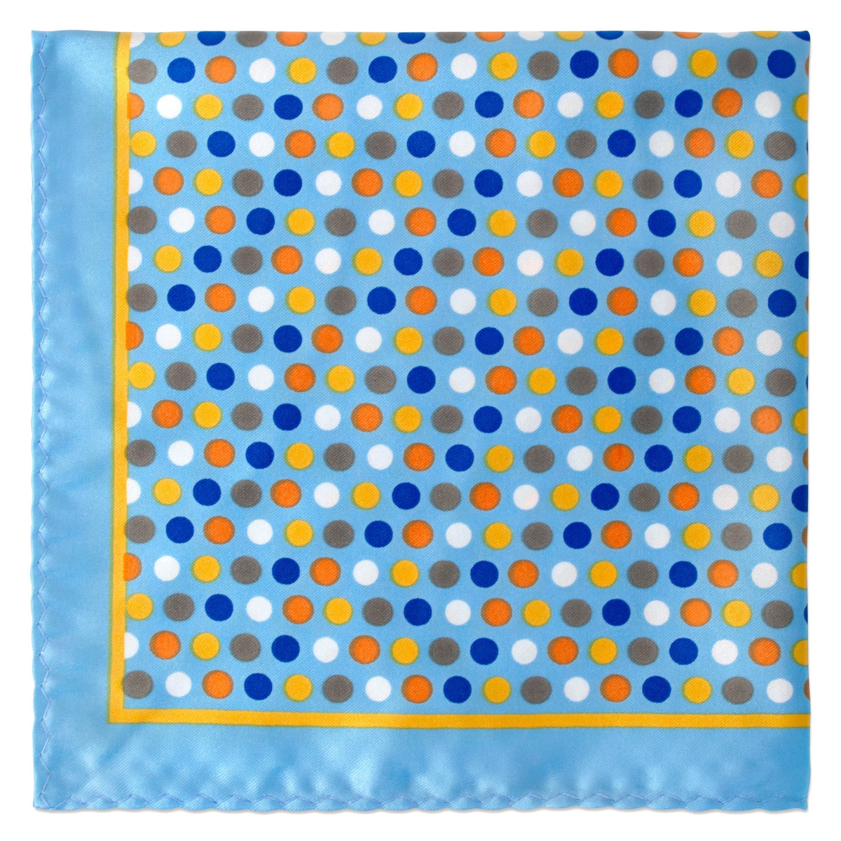 Colourful Bubble Dots Pocket Square in Light Blue-Pocket Squares-MarZthomson-Cufflinks.com.sg