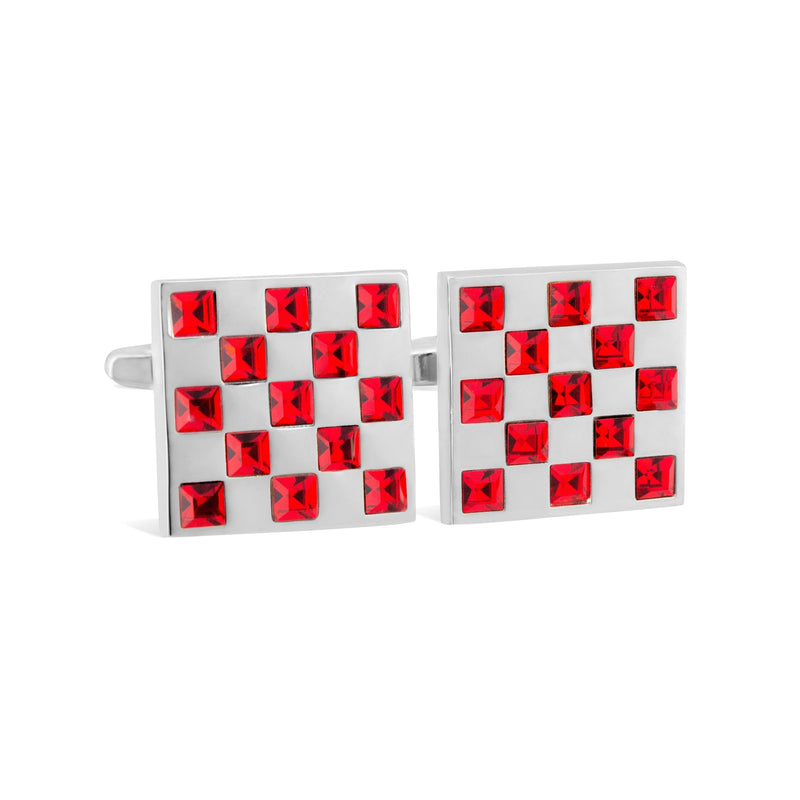 Crystal Checkered Pattern Cufflink F-Cufflinks.com.sg