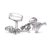 Dinosaur Bone in Silver Cufflinks-Cufflinks.com.sg