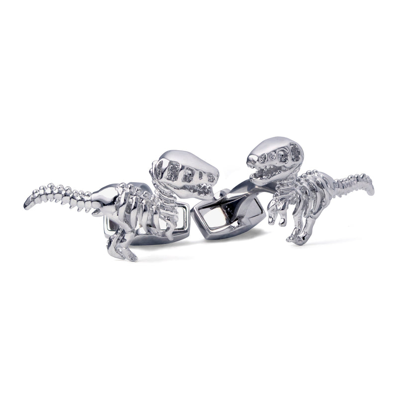 Dinosaur Bone in Silver Cufflinks-Cufflinks.com.sg