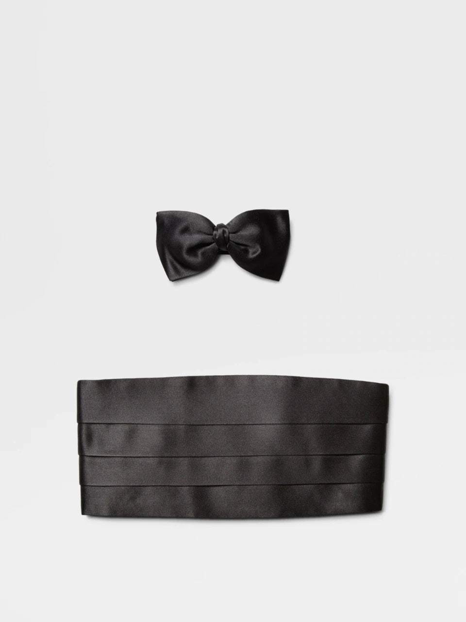 Ermenegildo Zegna Black Bow Tie And Cummerbund set-Cummerbund-Ermenegildo Zegna-Cufflinks.com.sg