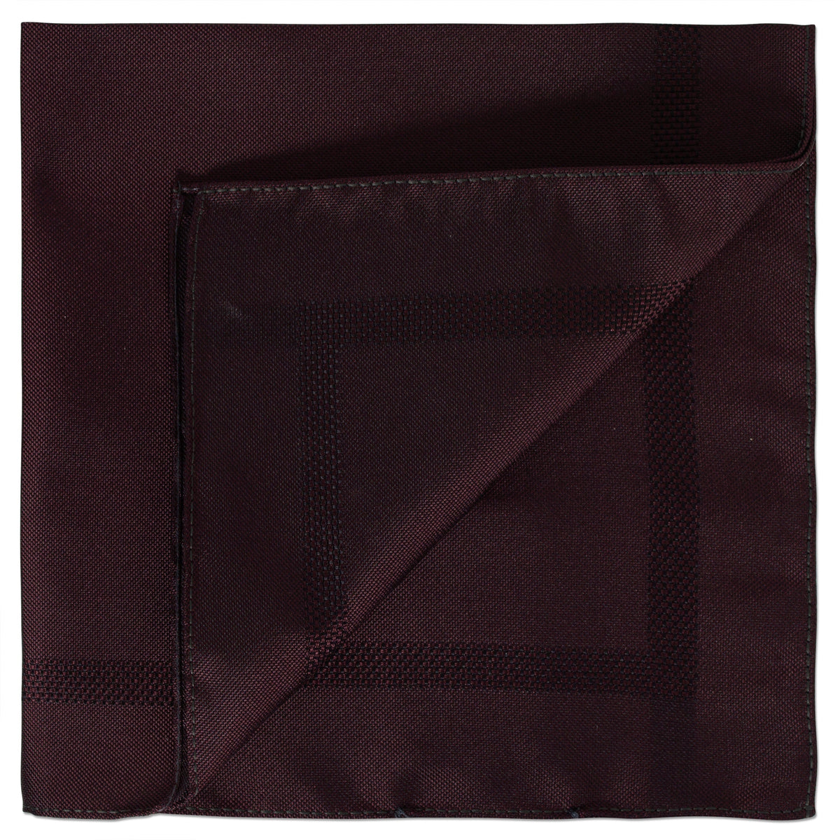 Ermenegildo Zegna Plain Silk Pocket Square with Woven Texture in Burgundy-Pocket Squares-Ermenegildo Zegna-Cufflinks.com.sg