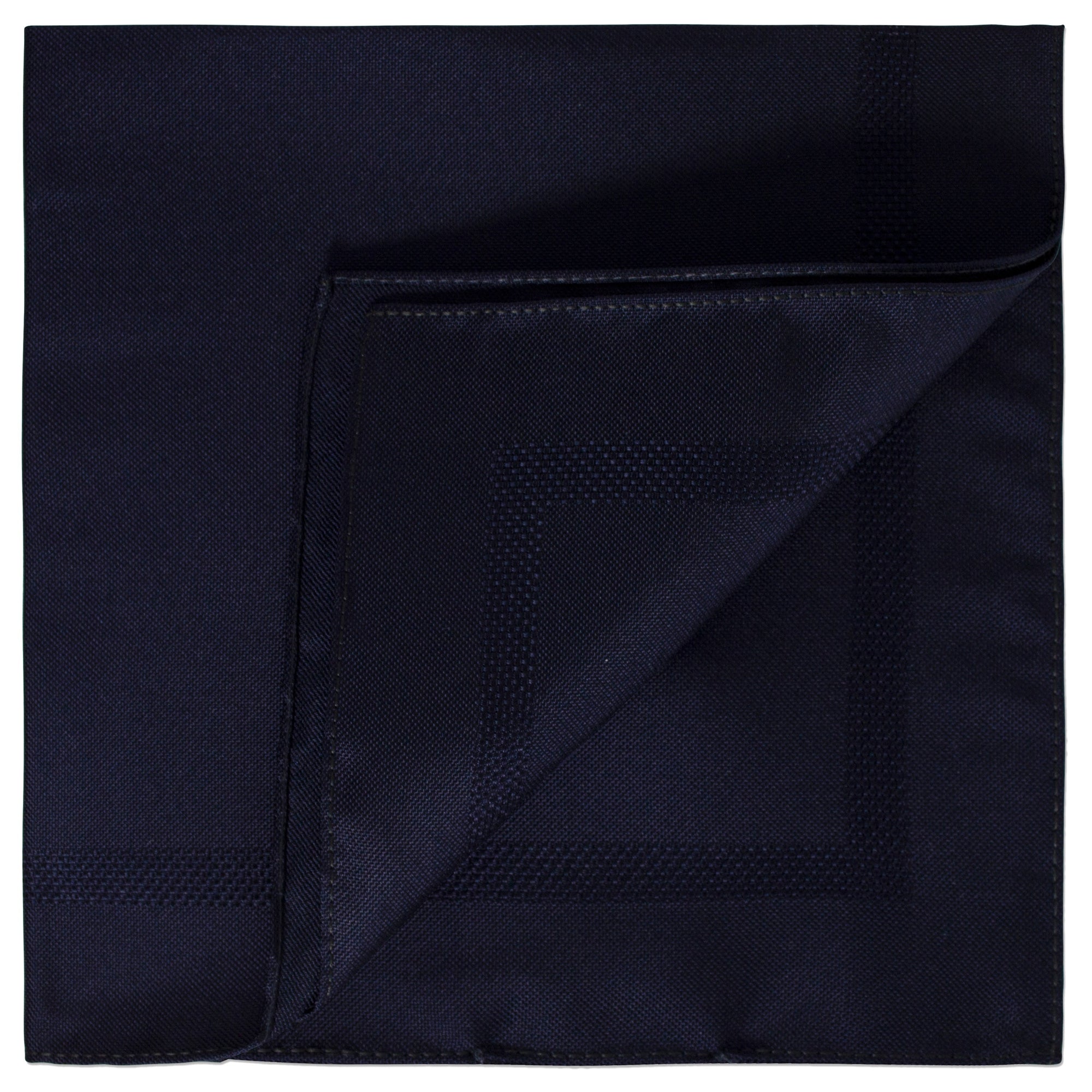 Ermenegildo Zegna Plain Silk Pocket Square with Woven Texture in Deep Navy-Pocket Squares-Ermenegildo Zegna-Cufflinks.com.sg