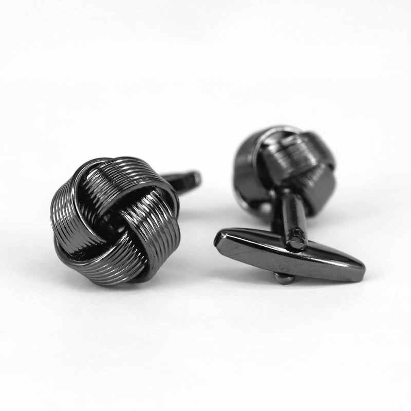 Gunmetal 8 Twist Wire Knot Cufflinks-Cufflinks.com.sg