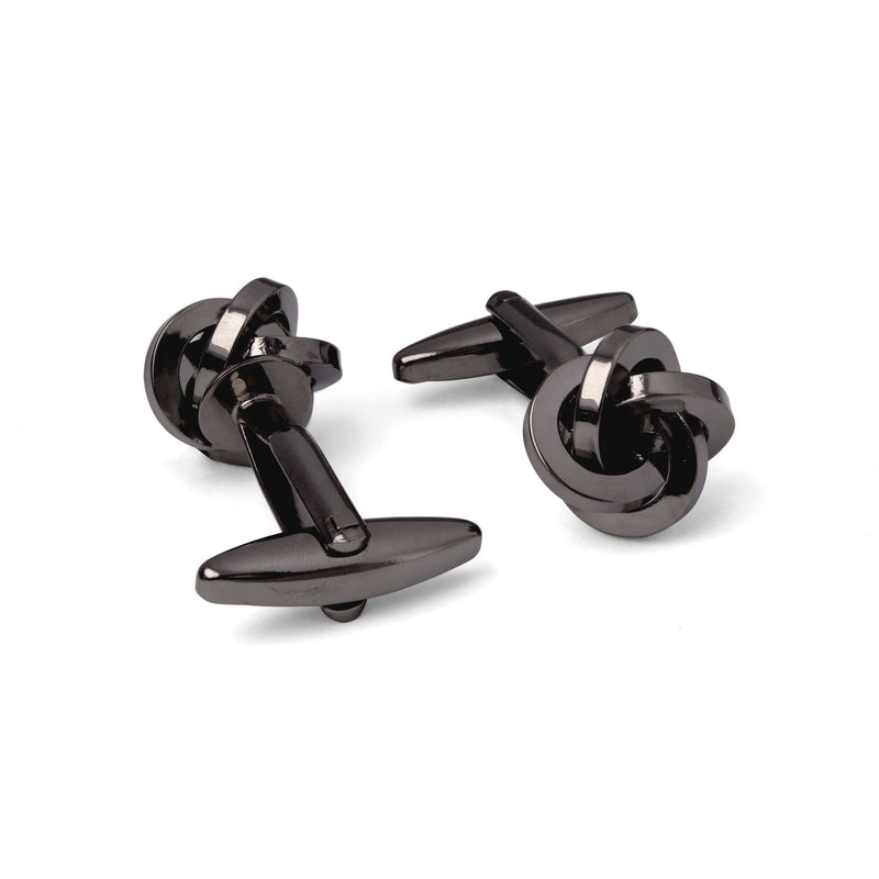 Gunmetal Knot Cufflink-Classic Cufflinks-MarZthomson-Cufflinks.com.sg