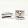 Horizontal Stripe Solid Silver Cufflinks-Cufflinks.com.sg