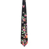 Leonard Black Silk Satin 8cm Tie with Floral Prints-Cufflinks.com.sg | Neckties.com.sg