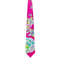 Leonard Magenta Silk Satin 8cm Tie with Floral Details-Cufflinks.com.sg | Neckties.com.sg