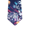 Leonard Navy Blue Silk Satin Tie with Summer Orchid Prints-Cufflinks.com.sg | Neckties.com.sg