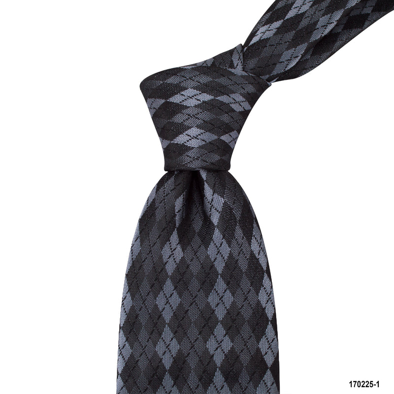 MarZthomson 8cm Argyle Check Pattern Tie in Light Grey-Cufflinks.com.sg | Neckties.com.sg