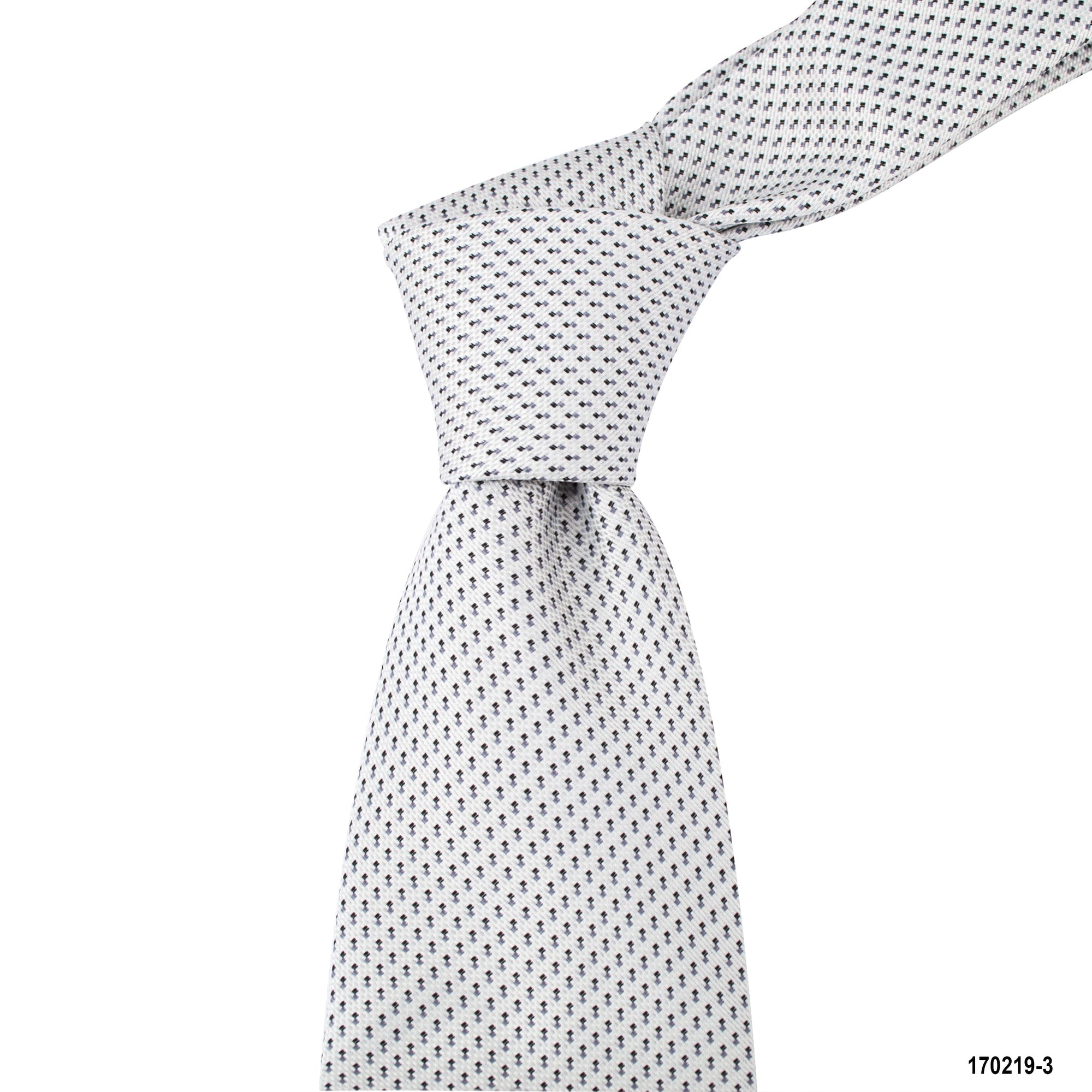 MarZthomson 8cm Double Diamond detail Tie in White M-Cufflinks.com.sg | Neckties.com.sg
