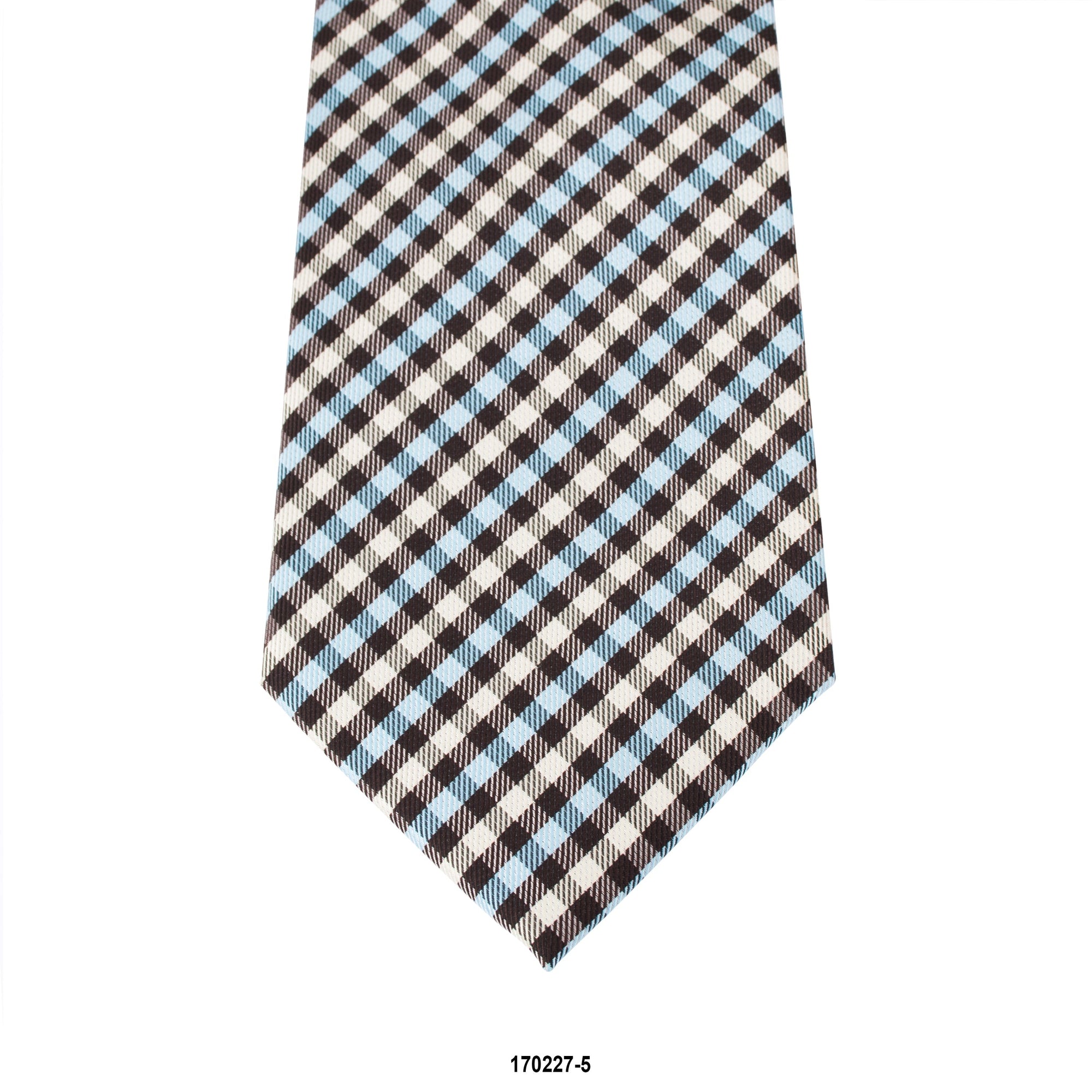 MarZthomson 8cm Gingham Checks Tie in Black, White and Blue A-Cufflinks.com.sg | Neckties.com.sg