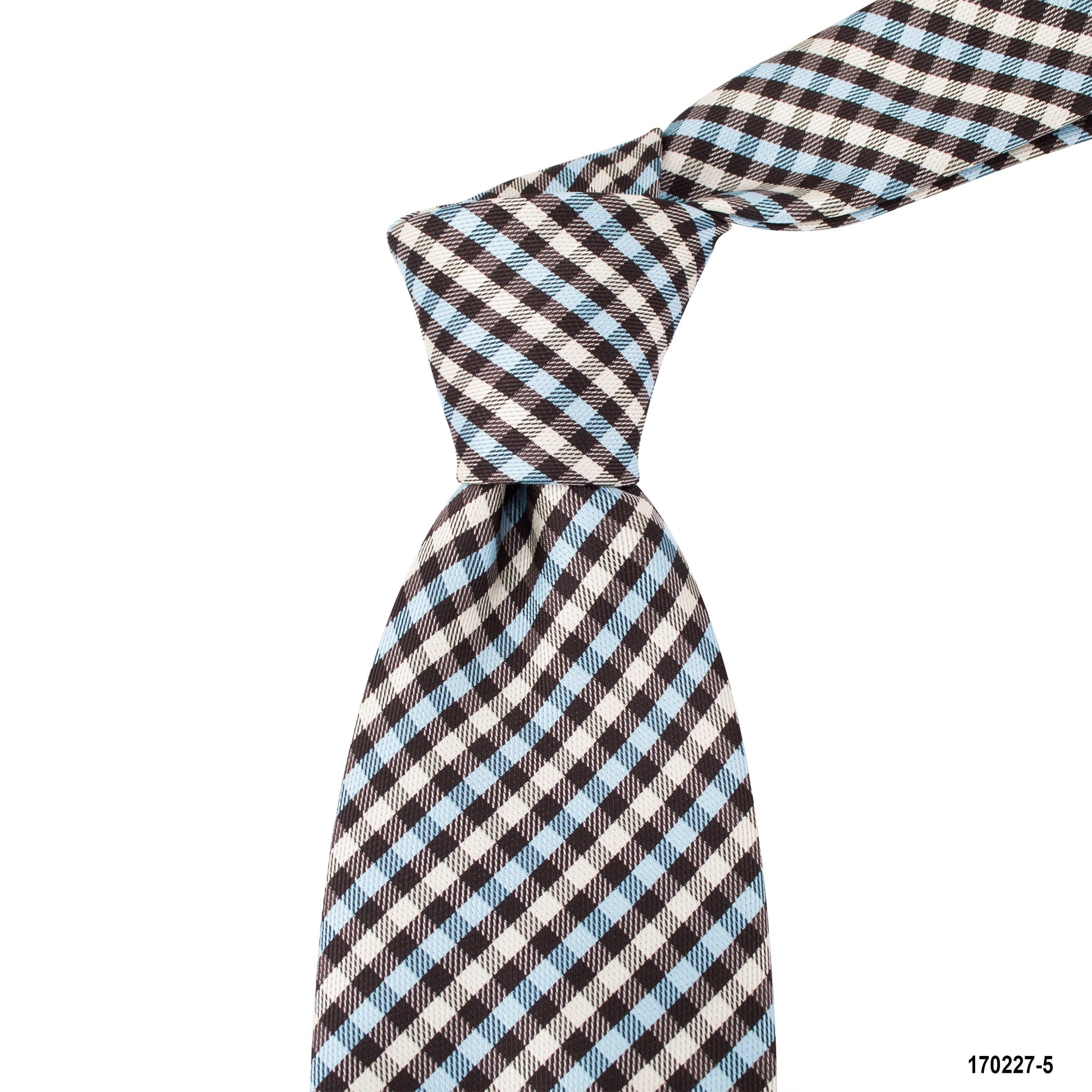 MarZthomson 8cm Gingham Checks Tie in Black, White and Blue A-Cufflinks.com.sg | Neckties.com.sg
