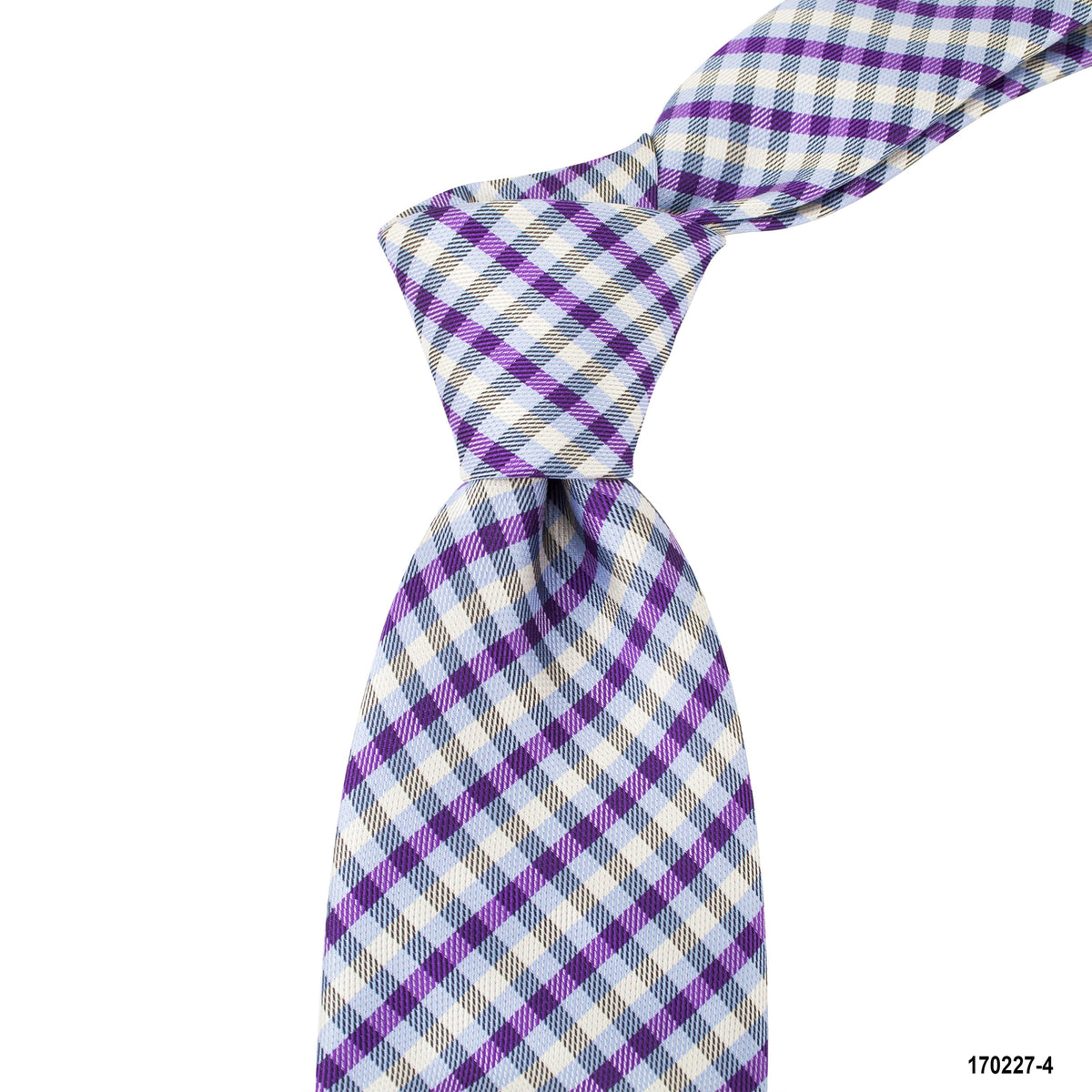 MarZthomson 8cm Gingham Checks Tie in Purple, Grey and Yellow A-Cufflinks.com.sg | Neckties.com.sg