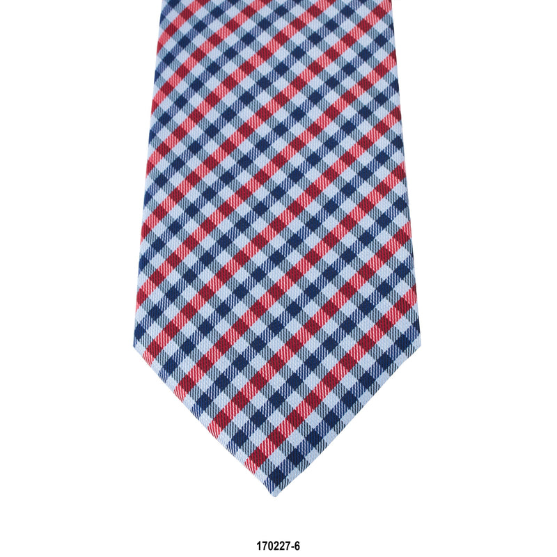 MarZthomson 8cm Gingham Checks Tie in Red and Blue A-Cufflinks.com.sg | Neckties.com.sg