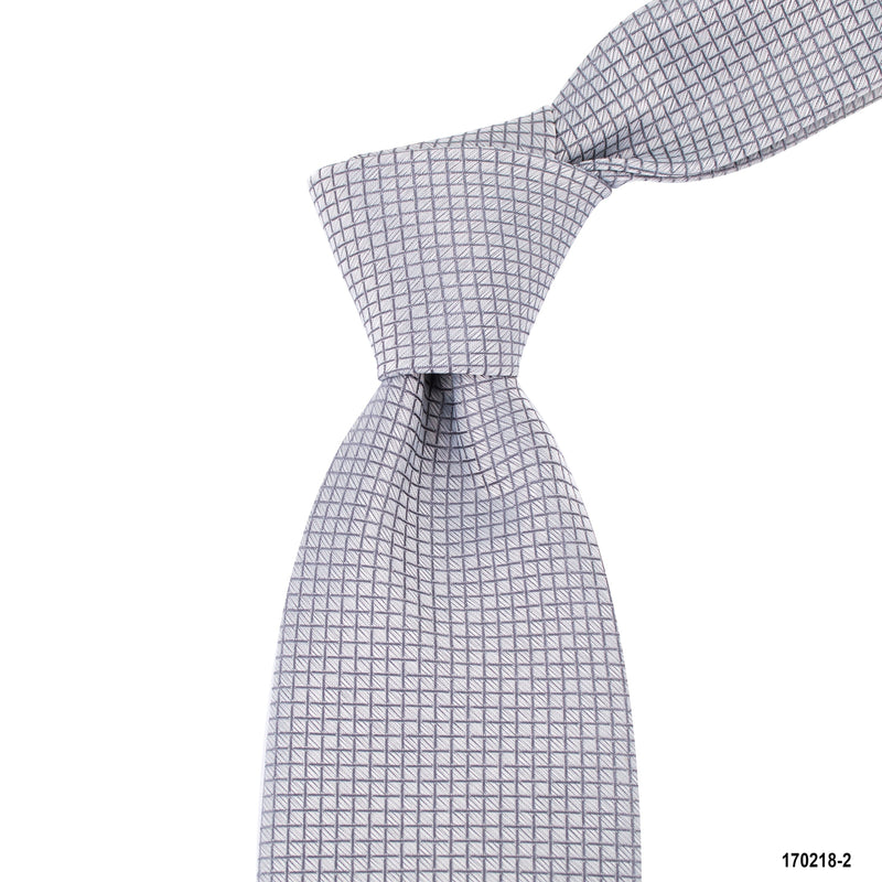 MarZthomson 8cm Graph Check Tie in Silverish Grey J-Cufflinks.com.sg | Neckties.com.sg